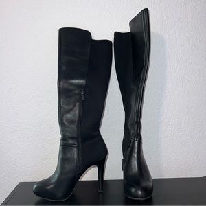 Black high heel boots